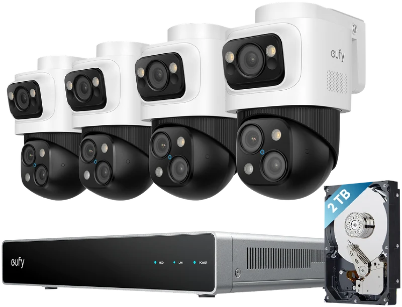 eufy S4 Max NVR POE 24/7 Security System - 4 x PTZ Cameras
