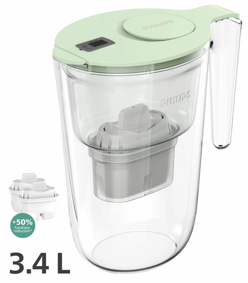 Philips 3.4 Litre Green Water Filter Jug Value Pack