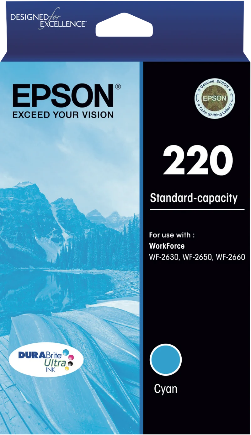 Epson 220 Std Capacity DURABrite Ultra Cyan ink