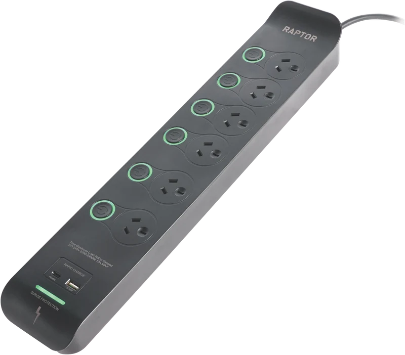 Jackson 6X+ - 6 Outlet Full Control 45W PD Powerboard