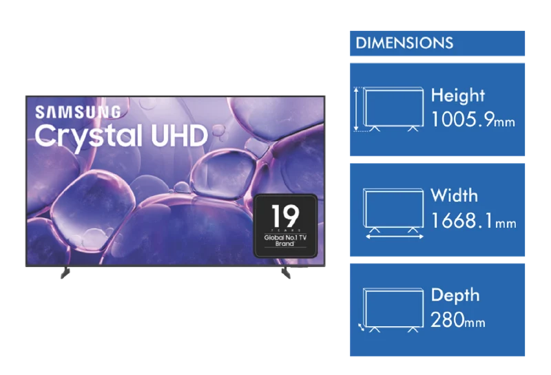 Samsung 75" U8500F Crystal UHD 4K Smart TV 2025