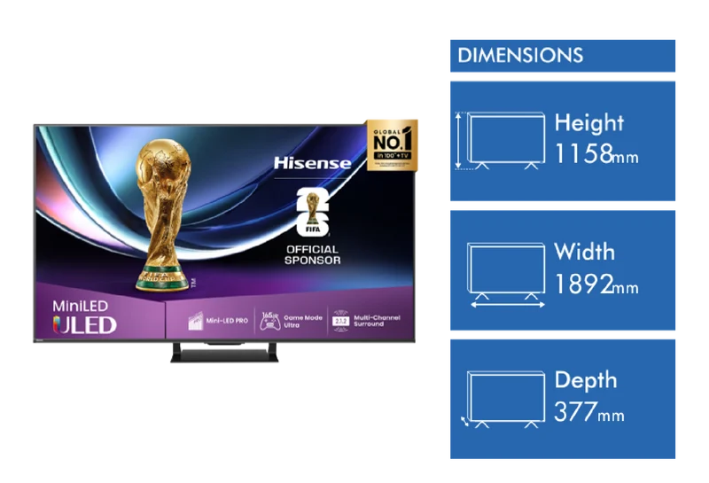 Hisense 85" U7QAU 4K ULED Mini LED Smart TV 2025