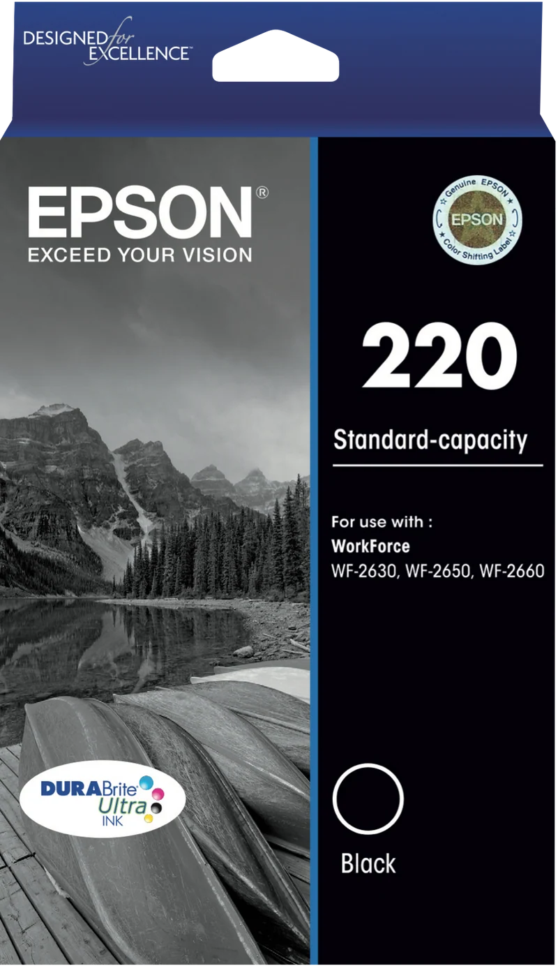 Epson 220 Std Capacity DURABrite Ultra Black ink