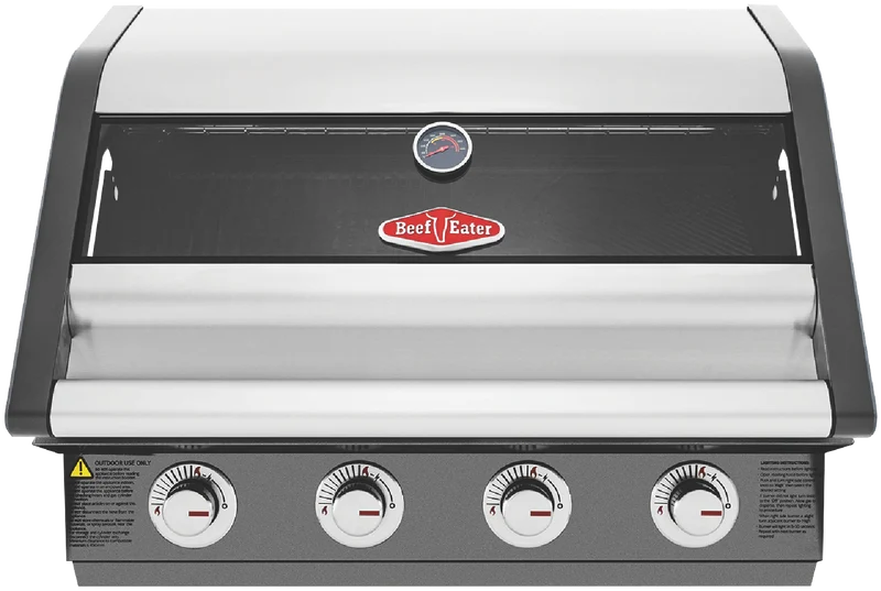 BeefEater 1600 Series Dark 4 Burner Built In BBQ w/ Cast Iron Burners & Grills - Body Only