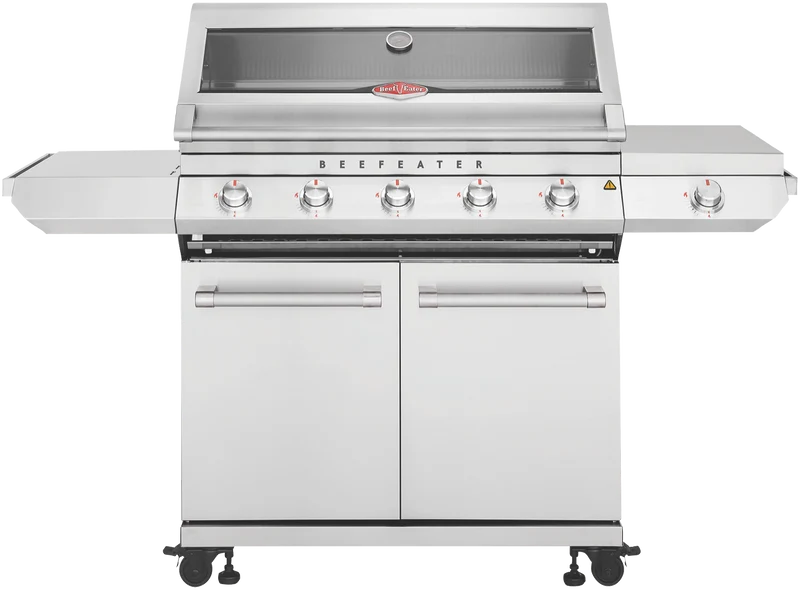 BeefEater Signature 7000 Classic 5 Burner BBQ with side burner & trolley - stainless steel