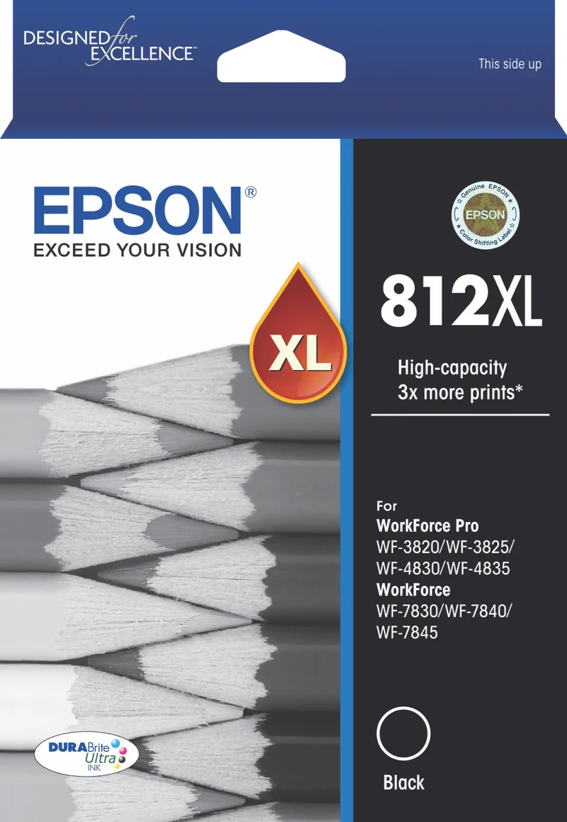 Epson 812XL - High Capacity DURABrite Ultra - Black Ink Cartridge