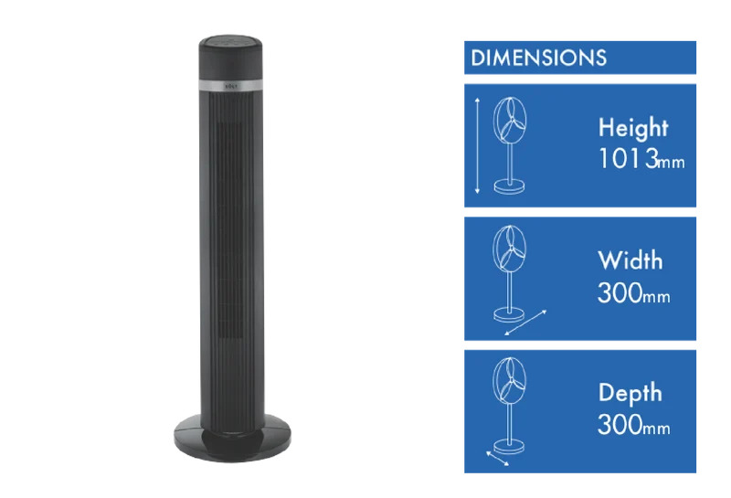 Solt 103cm Tower Fan Black