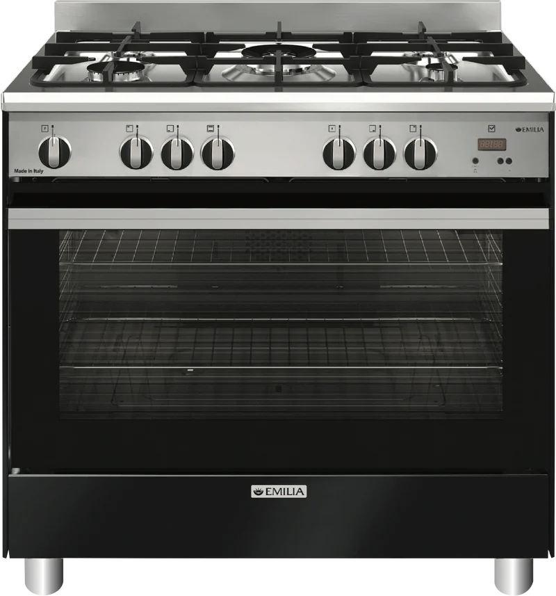 Emilia 90cm Matte Black Gas Freestanding Cooker